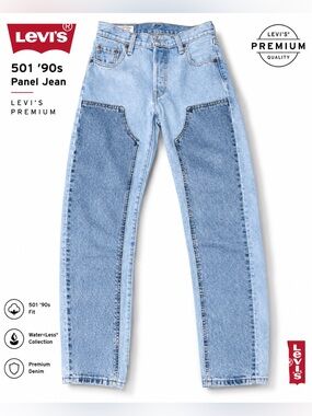 Levi’s Premium 501 ’90s Panel Jeans Light Wash Straight Leg W23 L30